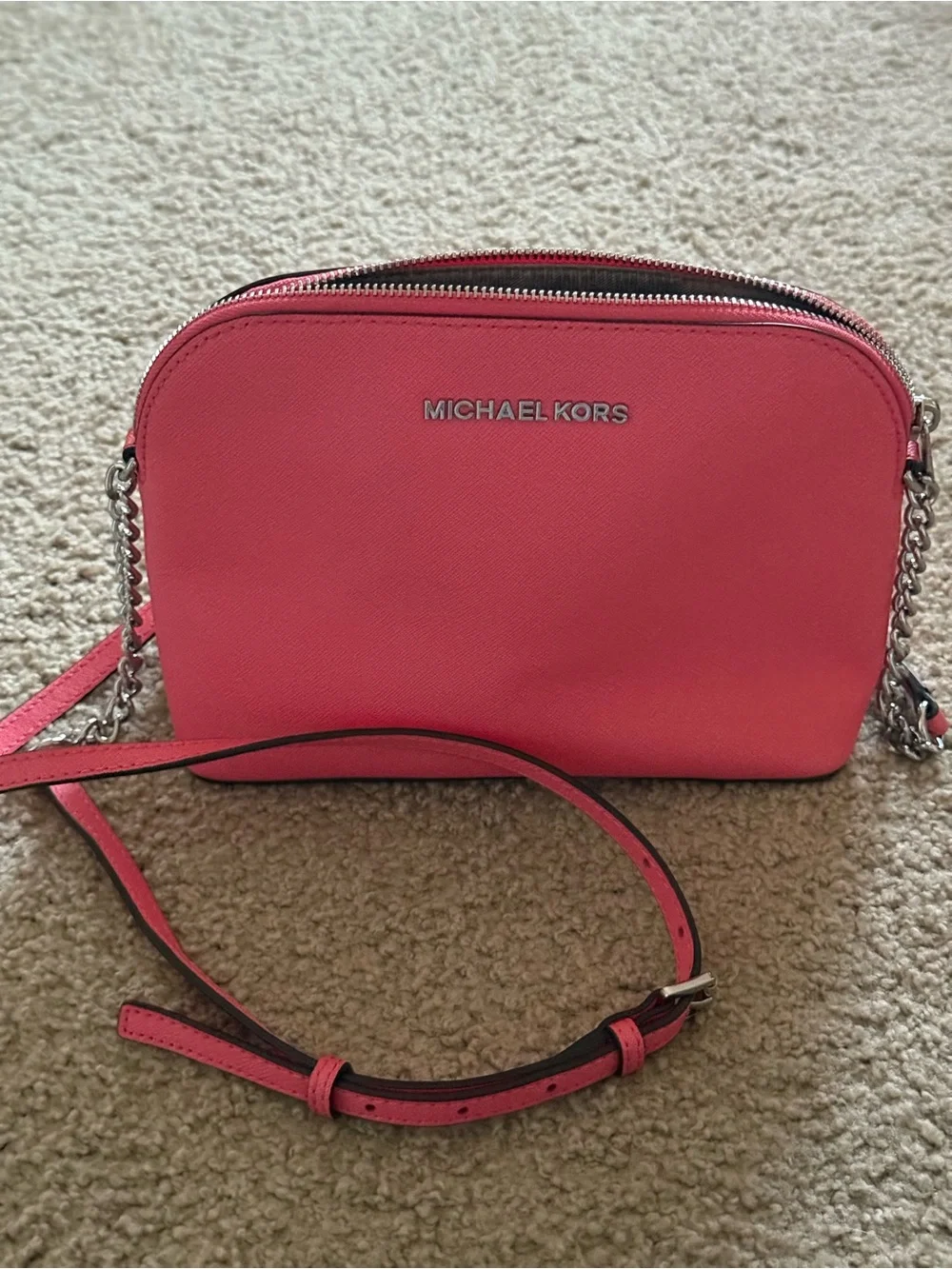 Michael Kors Coral Pink Saffiano Crossbody Bag